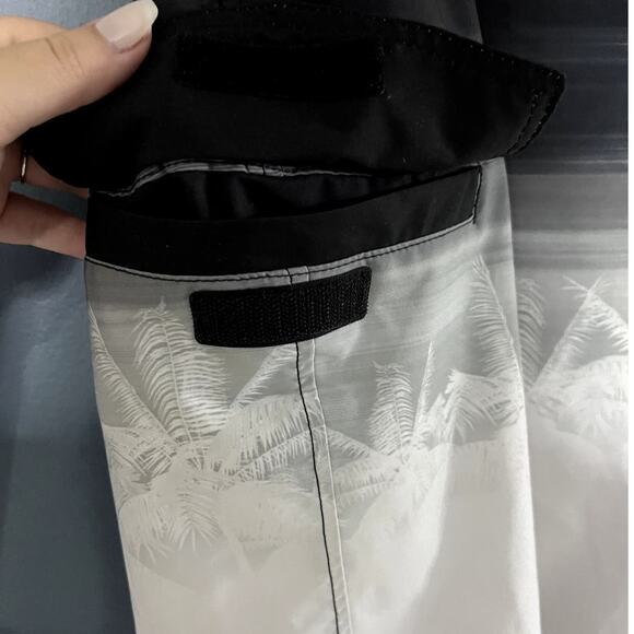 Mens💪 Sonoma Tropical Trees Design Black and white Swim Trunks size XXL - Picture 5 of 10